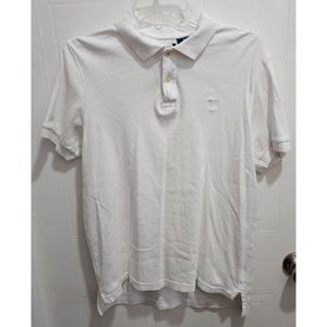 CHAPS Custom Fit White Short Sleeve Crest Logo Polo Shirt‎ Size M 100% Cotton